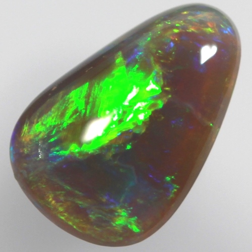 SOLID SEMI BLACK OPAL Very bright neon green rolling flashes